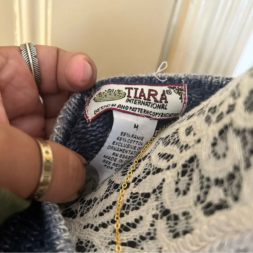 Vintage Tiara Autumn Zipper Cardigan SZ M - Picture 9 of 9